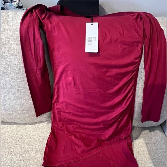 nwt Bobi la rouched women's dress size large maroon - Picture 3 of 14